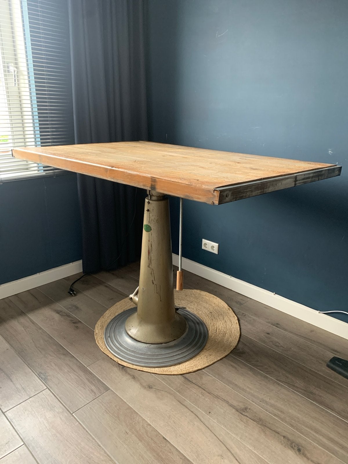 Vintage tekentafel/werktafel met kantelbaar blad, Ophalen