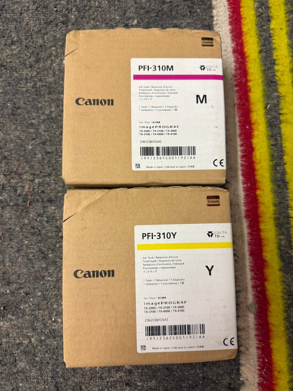 Canon PFI-310Y Canon PFI-310M €30,00 pst beide €50,00, Ophalen, Nieuw, A, A