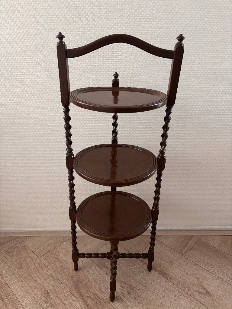 Antieke cakestand / etagère van hout. Engels., Antiek en Kunst, Ophalen of Verzenden