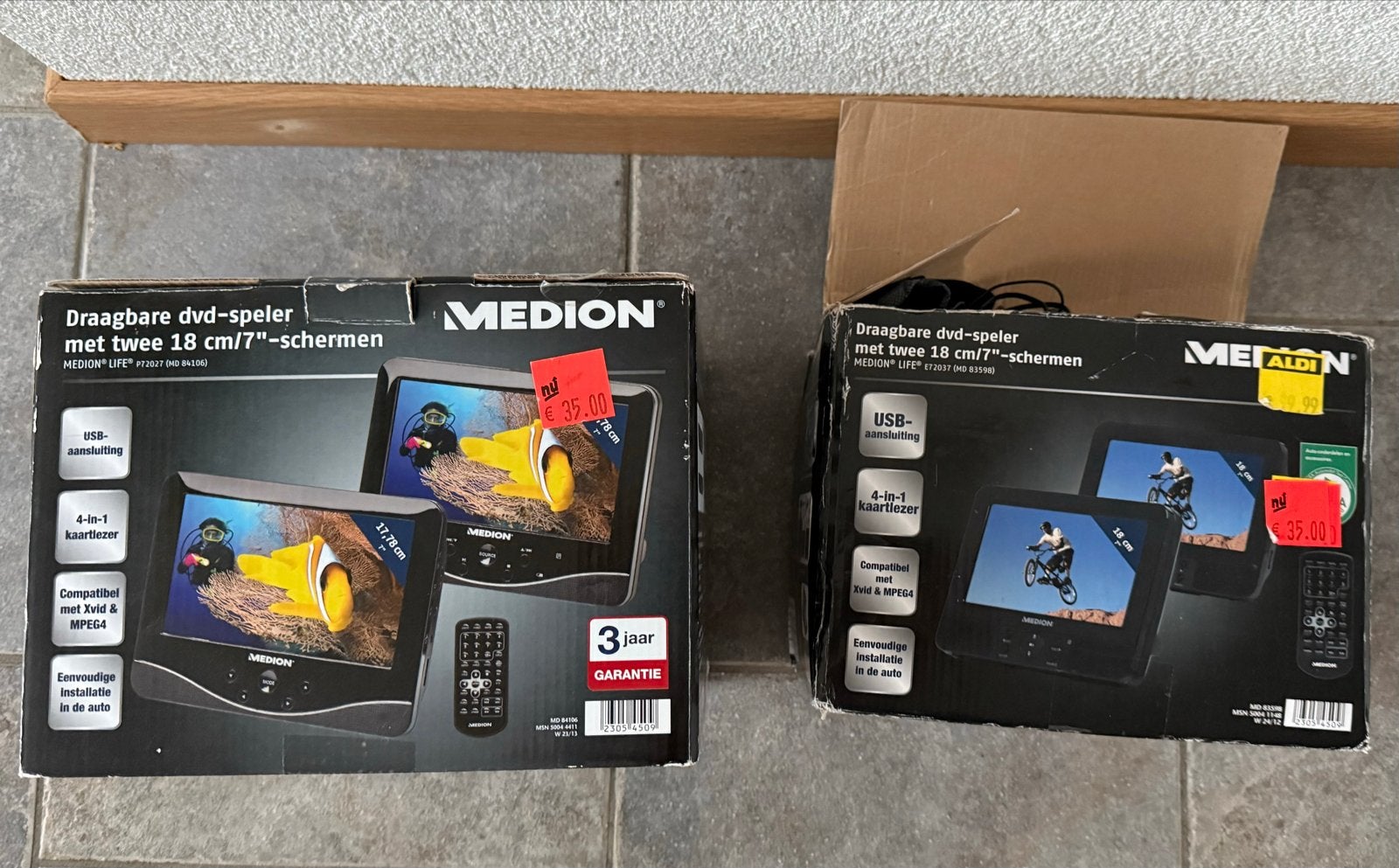 Medion Draagbare DVD-speler met twee 18 cm schermen, Gebruikt, Draagbaar, Ophalen, Overige merken