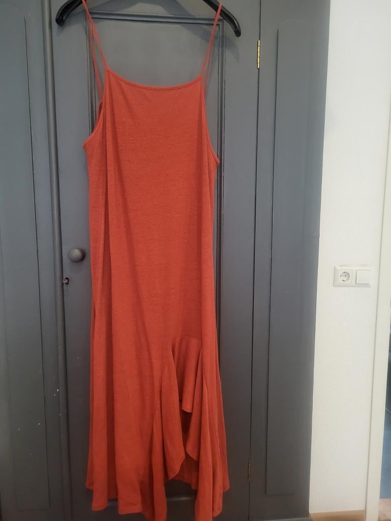 Zara jurk katoen/linnen maat l spiksplinternieuw!!, Kleding | Dames, Ophalen of Verzenden, Nieuw, Bruin, Onder de knie