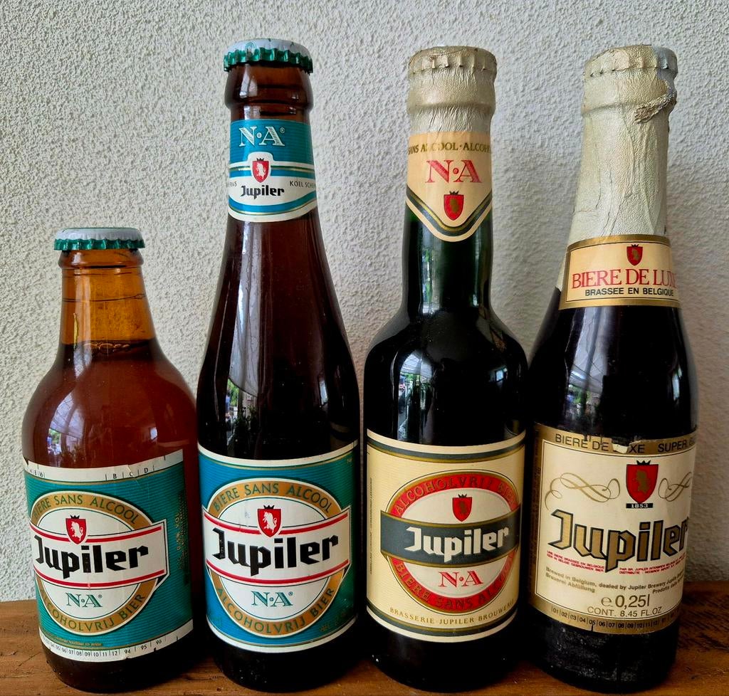 4x Fles JUPILER NA + super bier 1991+1994+1996+1991. Verzame, Ophalen of Verzenden, Zo goed als nieuw, Flesje(s), Jupiler