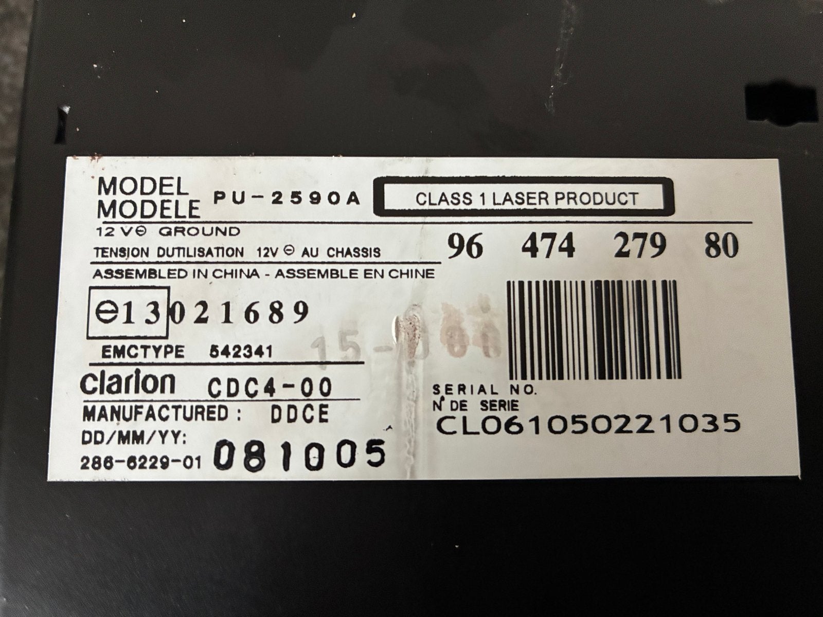 Clarion CDC4-00 6-disc CD-wisselaar, Ophalen, Gebruikt