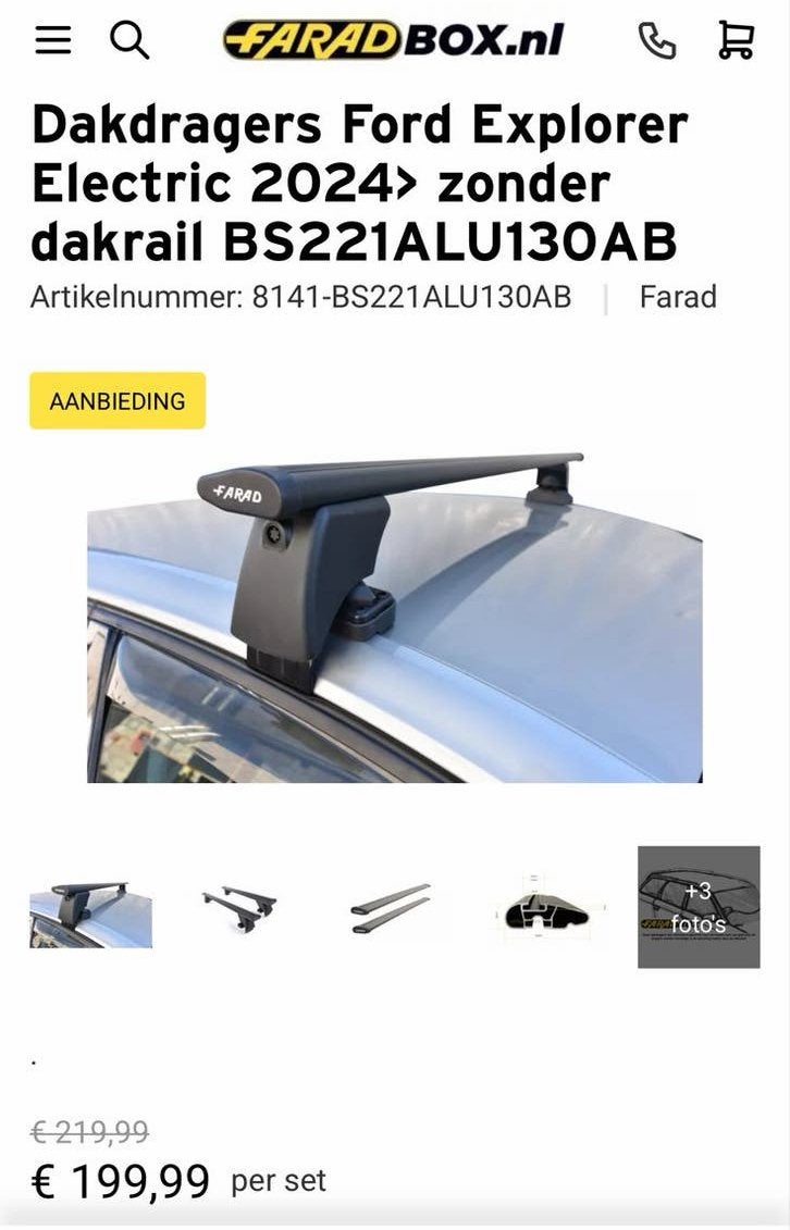 Dakdragers Ford Explorer EV, Auto diversen, Dakdragers, Ophalen, Zo goed als nieuw