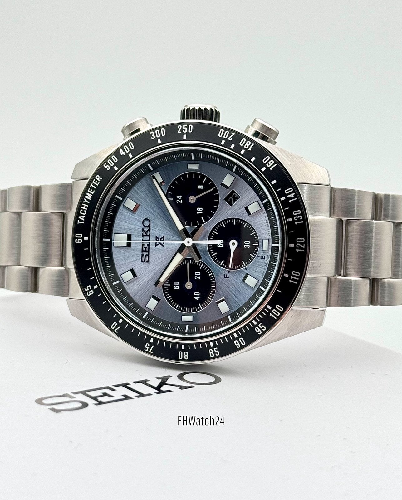 Seiko Prospex Speedtimer SSC935P1 Ice Blue. | FS Ongedragen., Staal, Polshorloge, Ophalen of Verzenden, Zo goed als nieuw