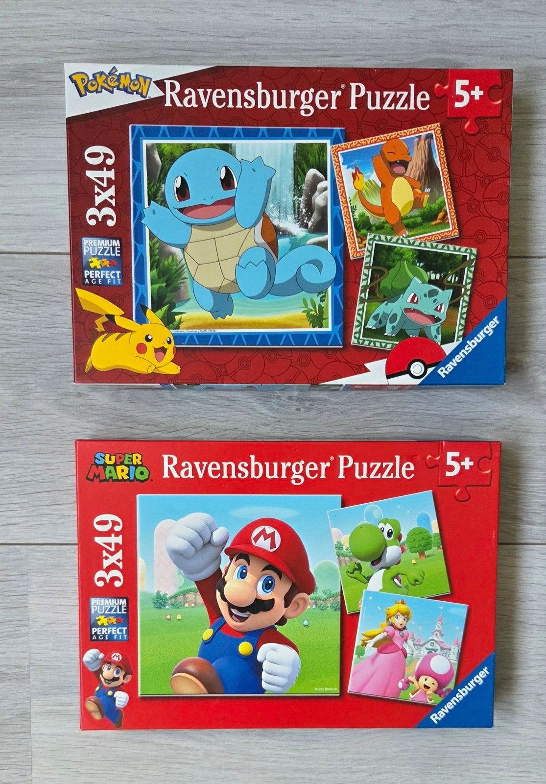 Ravensburger Puzzel 3x49 stukjes - Pokémon & Super Mario, Ophalen of Verzenden, Meer dan 50 stukjes, Gebruikt, 6 jaar of ouder