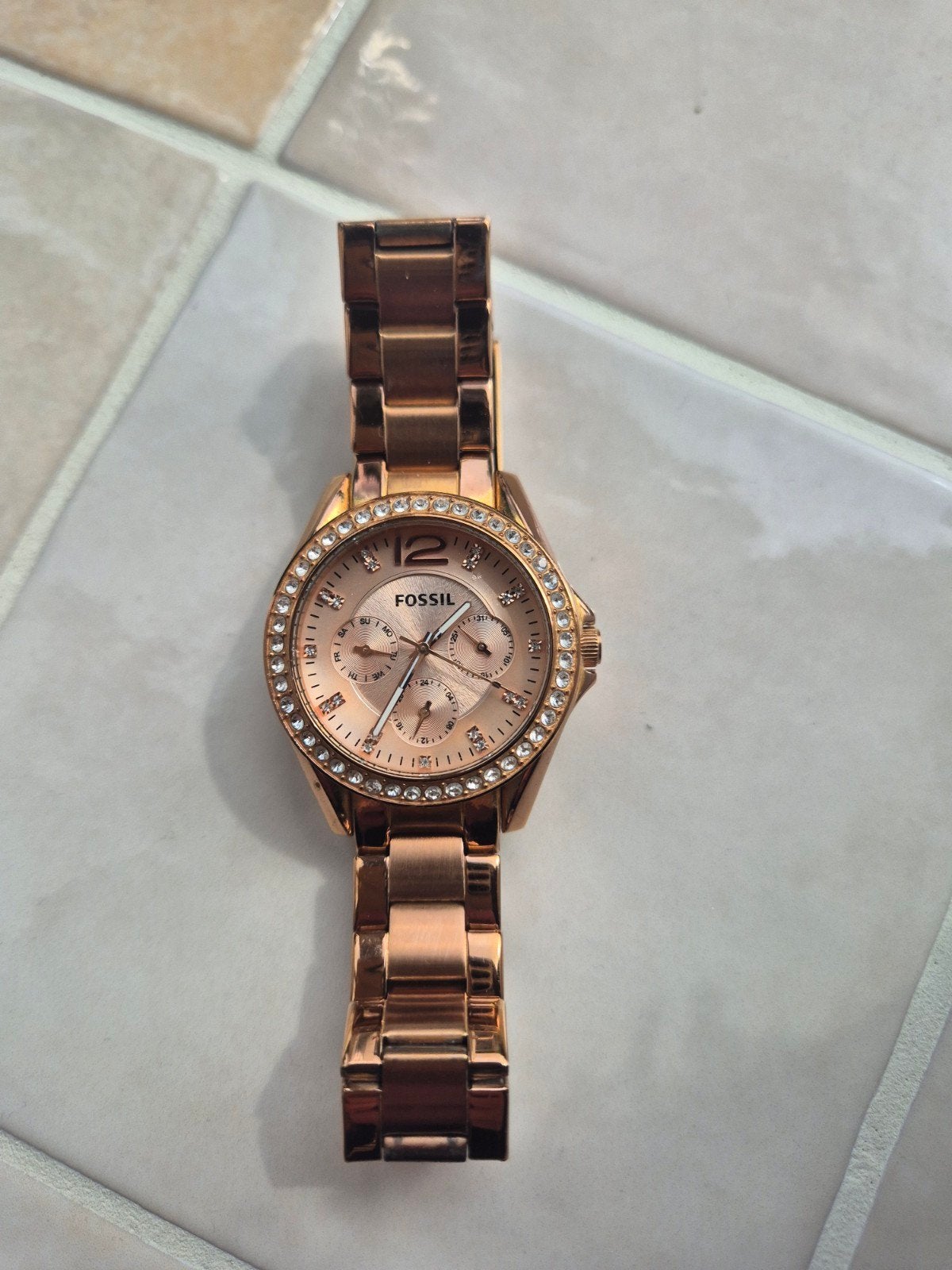 Fossil Roségouden Horloge, Sieraden, Tassen en Uiterlijk, Horloges | Dames, Staal, Gebruikt, Staal, Fossil