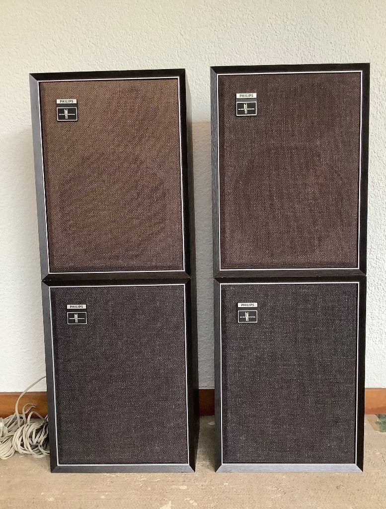4 Vintage HiFi Philips Speakers type 22RH453/01R 35W, Ophalen, Philips, Gebruikt, Speakerset