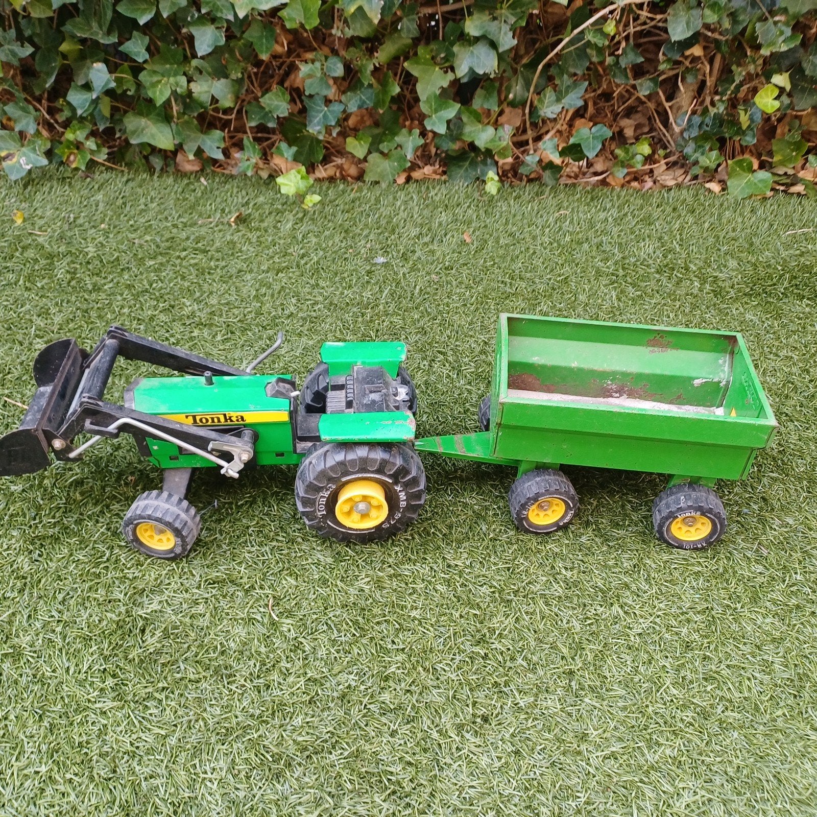 Tonka Tractor met aanhanger., Ophalen of Verzenden, Gebruikt