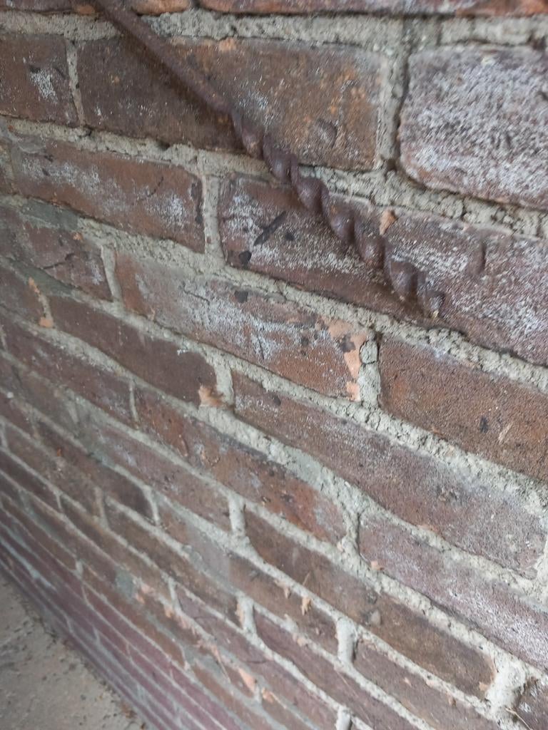 Antieke handboor met houten handvat, Ophalen of Verzenden