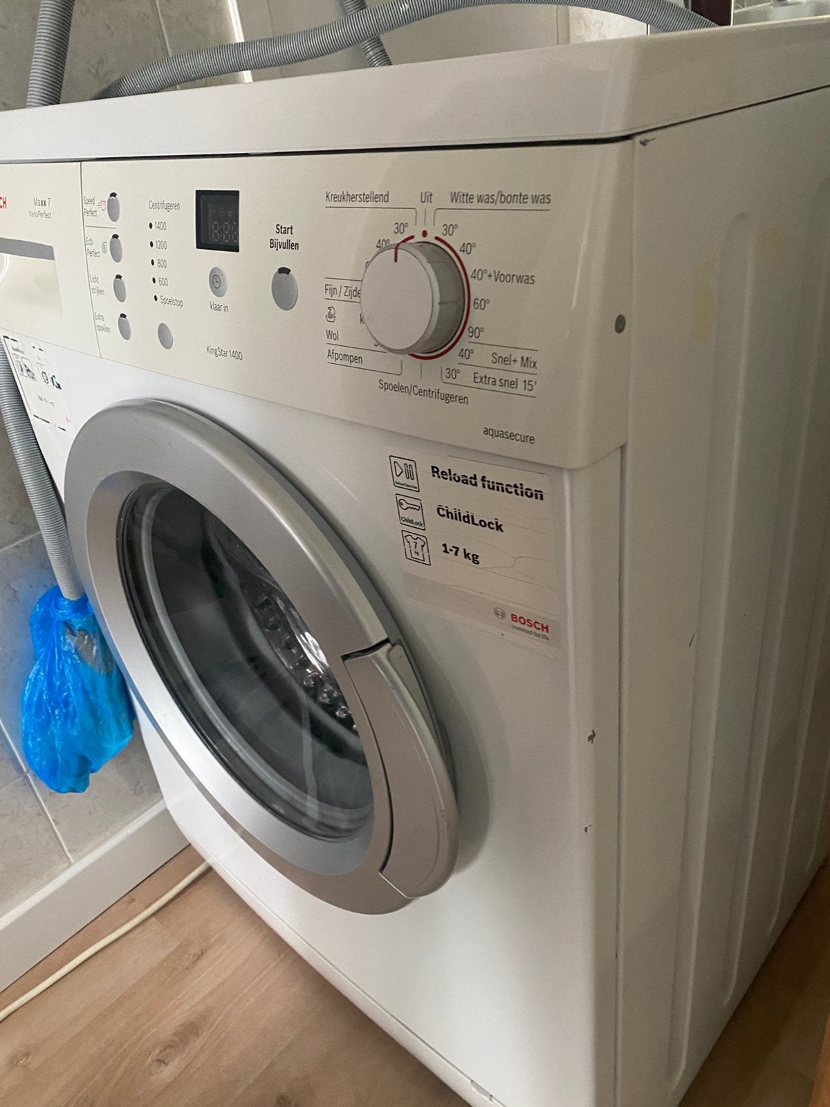 Bosch wasmachie, Witgoed en Apparatuur, Ophalen, Zo goed als nieuw, 85 tot 90 cm, 1200 tot 1600 toeren