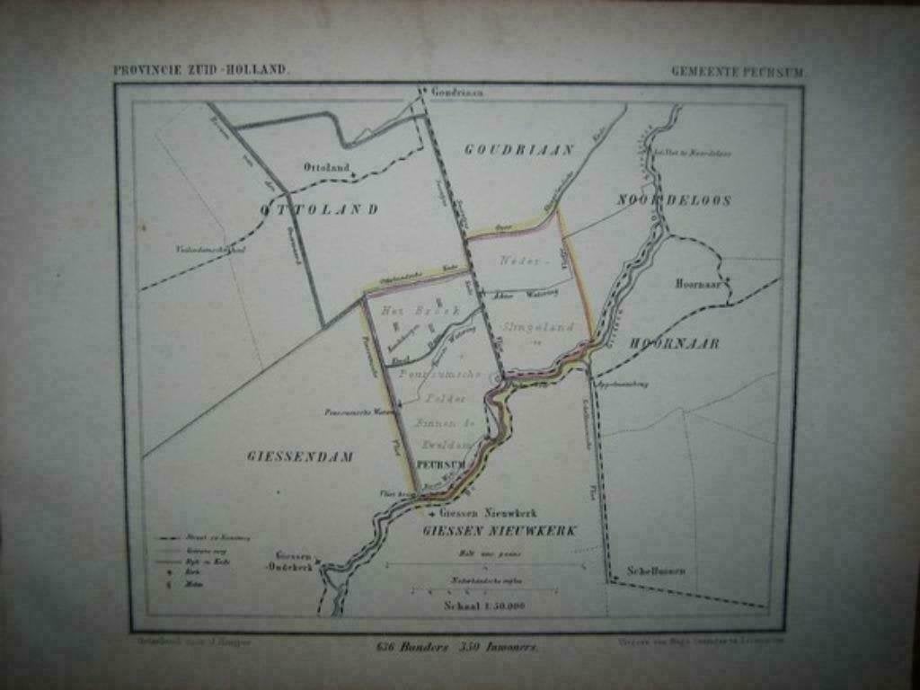 144 /  Peursum  Litho Kuyper ZH 1867, Ophalen of Verzenden