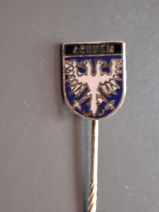 Vintage Speldje speld Arnhem emaille Wapen Emaille Pin, Ophalen of Verzenden, Gebruikt, Stad of Land, Speldje of Pin