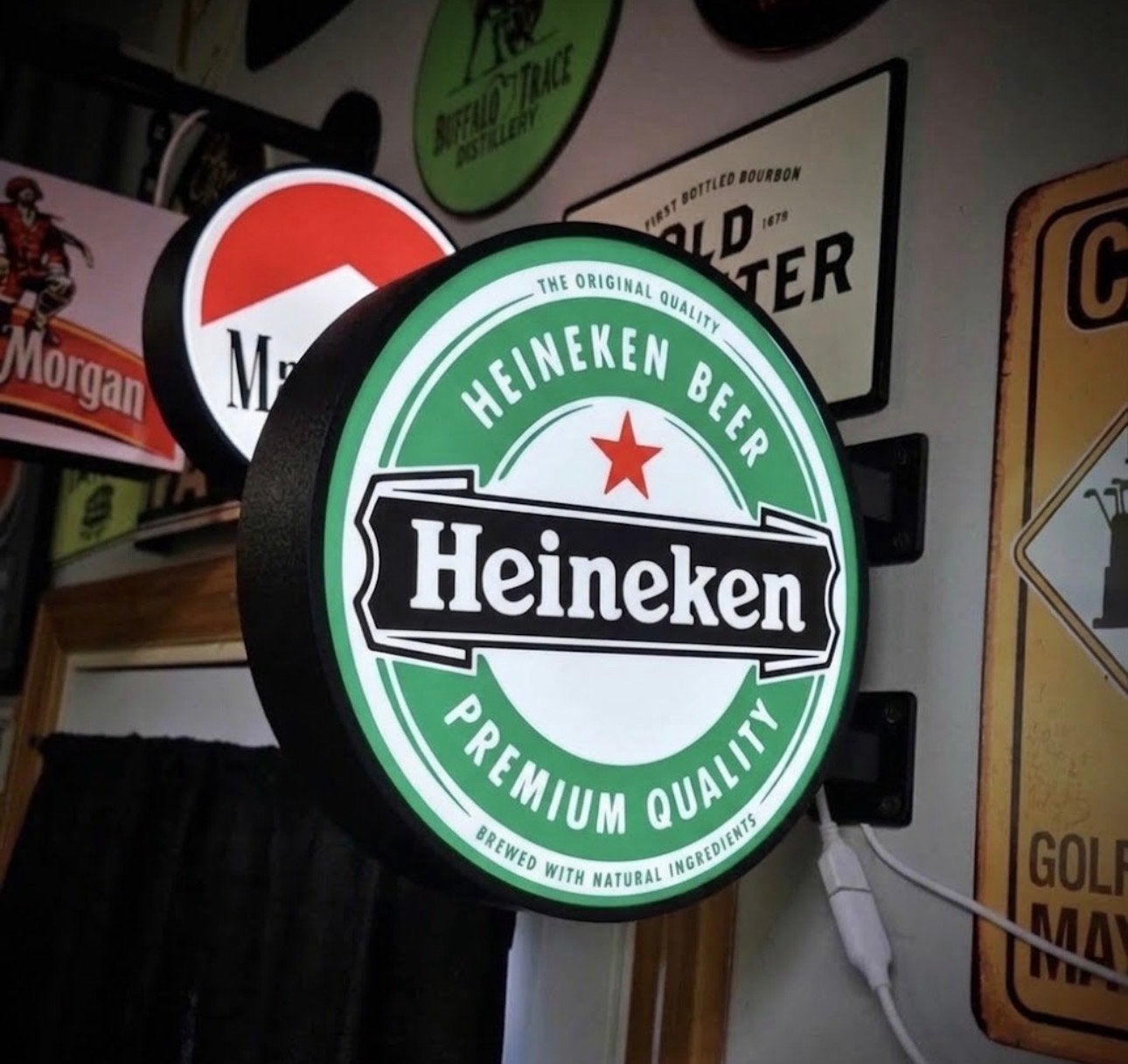 Heineken Lichtbak -  Dubbelzijdig Reclamebord, Verzenden, Nieuw, Lichtbak of (neon) lamp