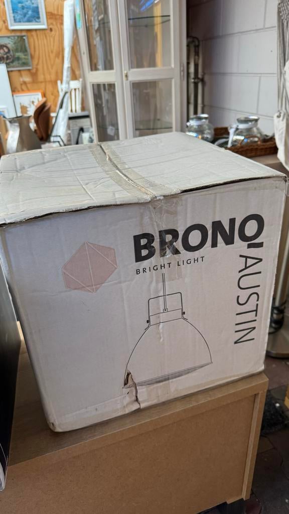 BRONO AUSTIN Hanglamp - Nieuw in doos, Ophalen of Verzenden, Nieuw, Metaal, Minder dan 50 cm