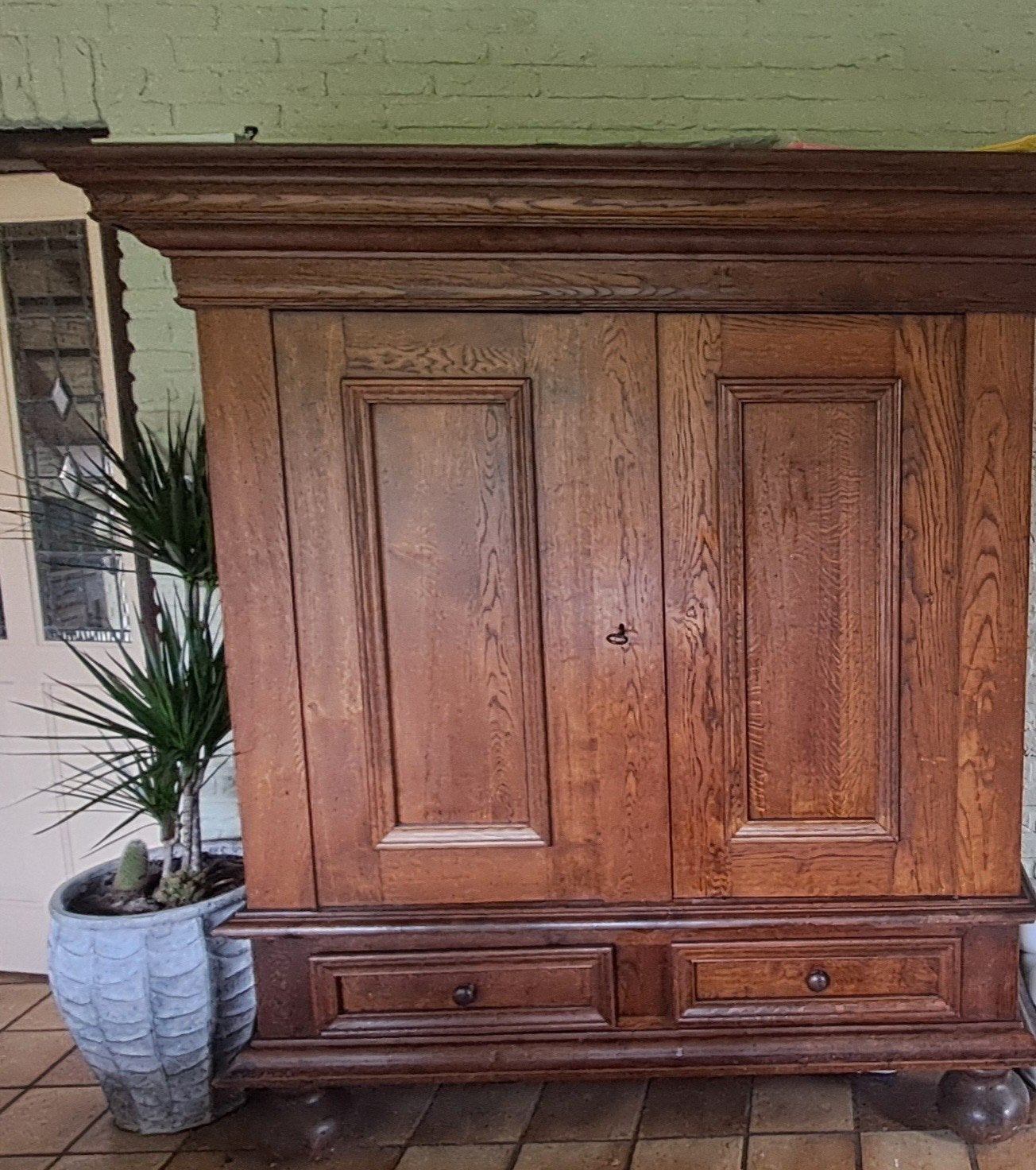 Antieke Eiken Kast met 4 Lades en Legplanken, Ophalen of Verzenden