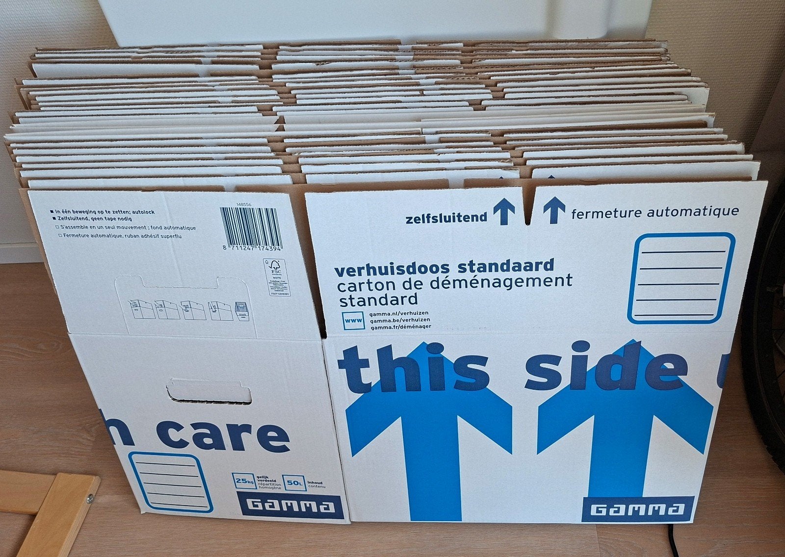 21x Gamma verhuisdozen (50L, 25kg), Doe-het-zelf en Verbouw, Ophalen, 40 tot 60 cm, 50 tot 75 cm, 35 tot 50 cm