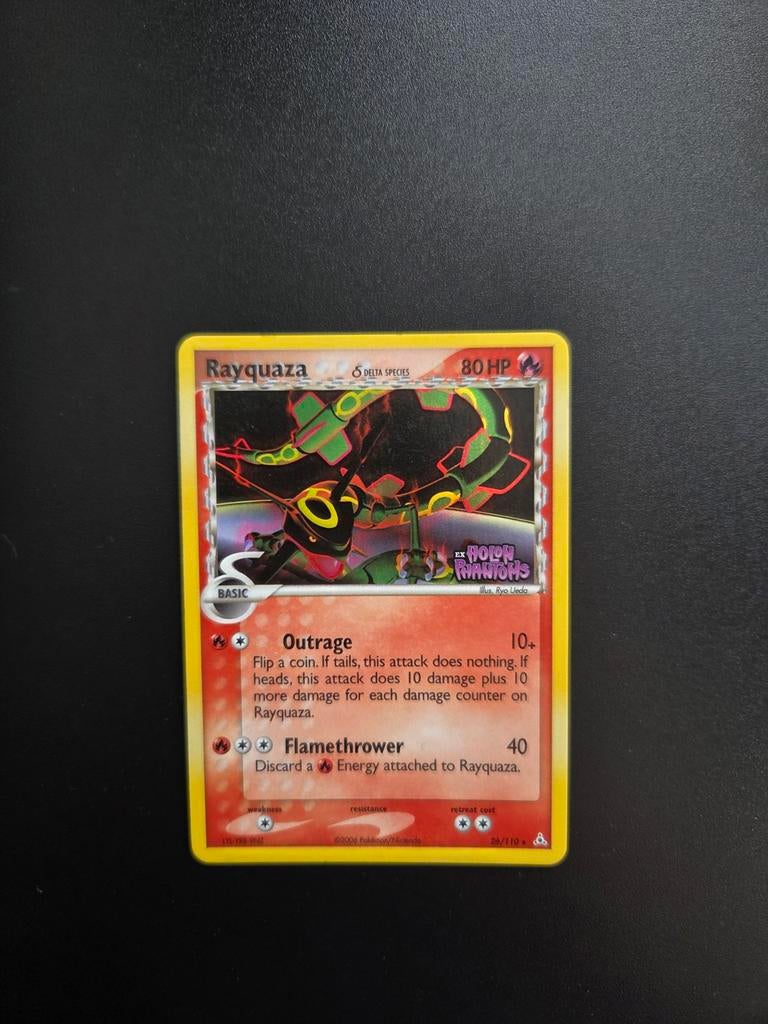 Rayquaza 26/110 Pokemon Holon Phantoms reverse, Hobby en Vrije tijd, Verzamelkaartspellen | Pokémon, Zo goed als nieuw, Booster