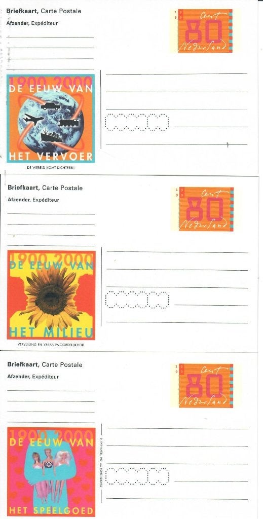 5 briefkaarten de eeuw van 1900 2000 PWS, Ophalen of Verzenden, Na 1940, Postfris