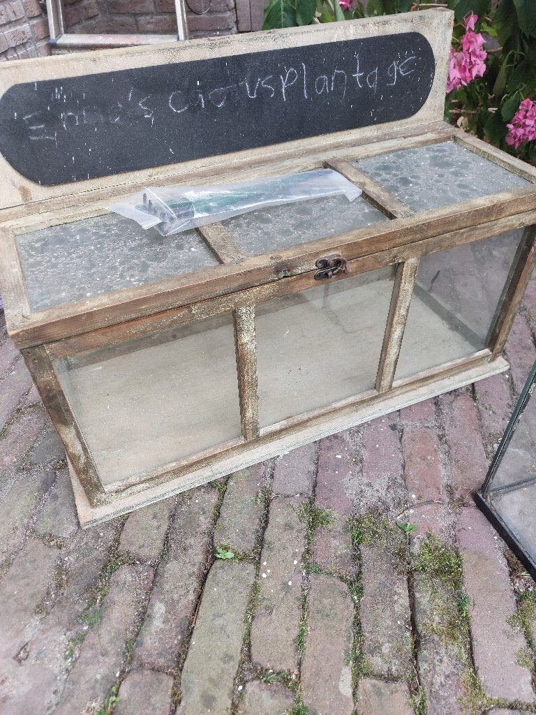 plantenkas klein circa 60 x 20 x 20, hout met glas, Ophalen, Gebruikt