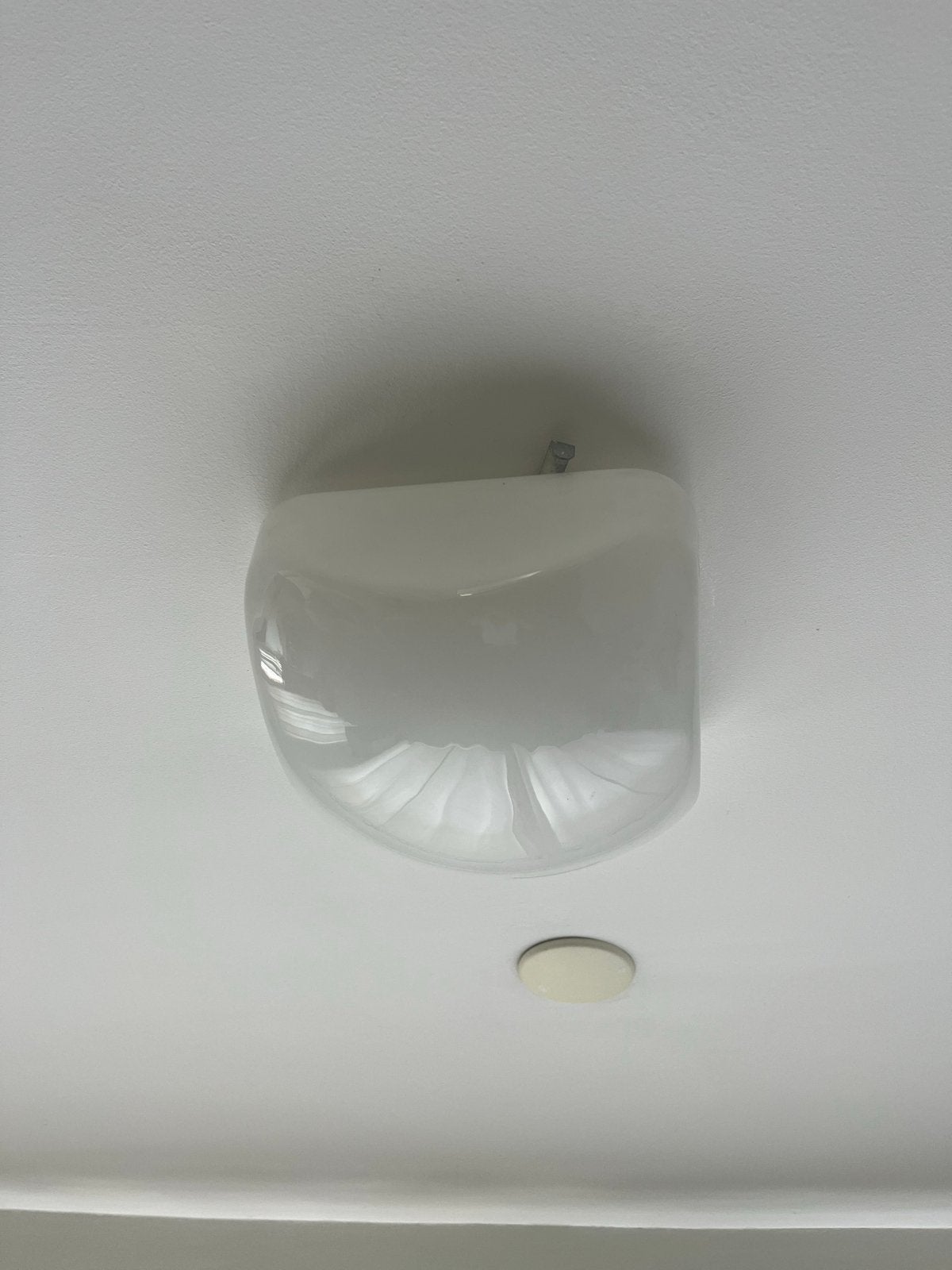 Melkglazen plafondlamp - 30x30cm, Ophalen, Gebruikt, Glas, Wit