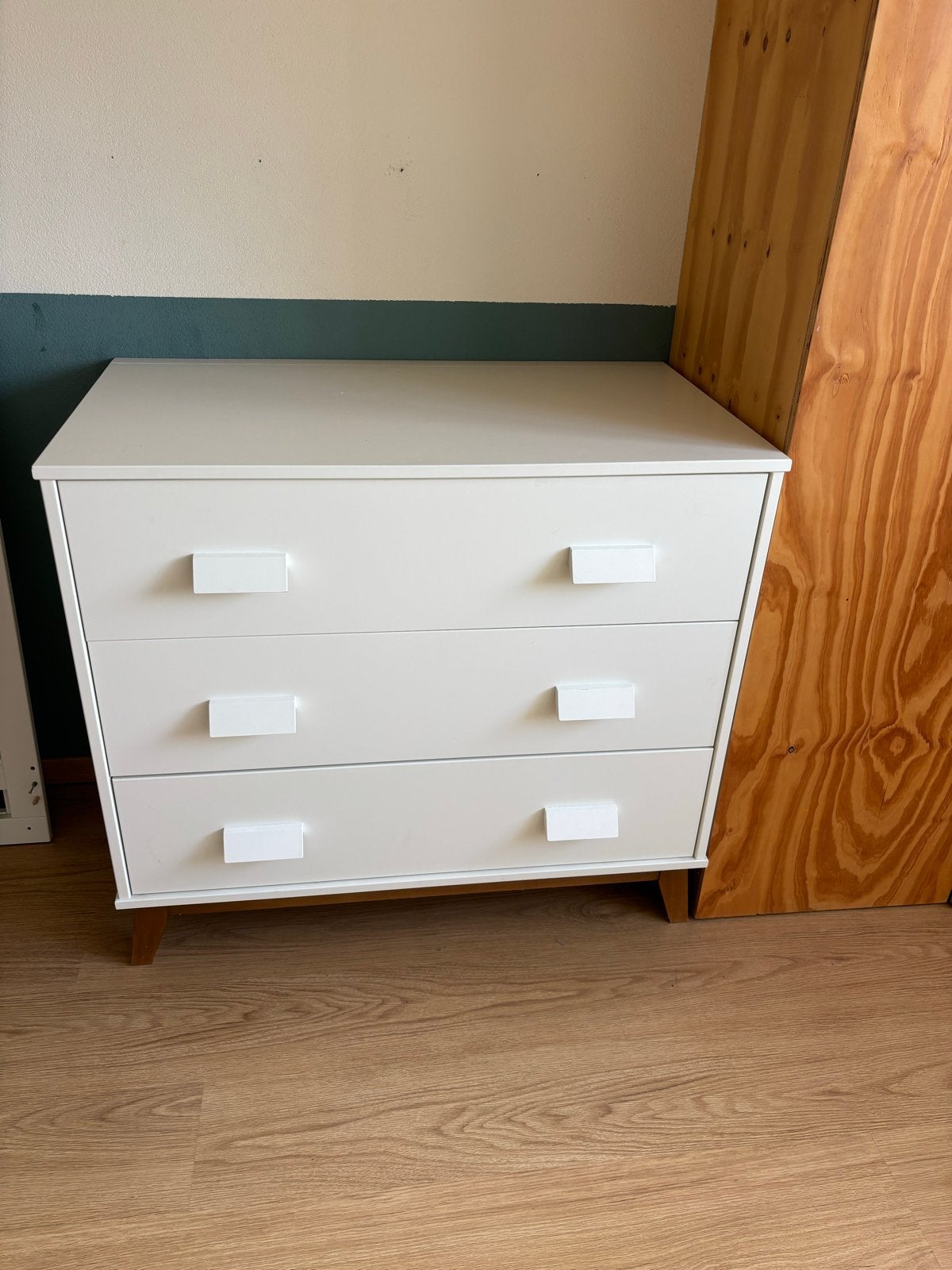 Commode Holland Happy Baby New Vintage wit beukenhout, Ophalen, 50 tot 70 cm, 100 cm of meer, Zo goed als nieuw
