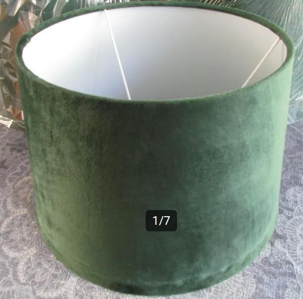 nieuw!!! Lampenkap velvet - groen - ø33 cm- 20 cm hoog (4x), Rond, Nieuw, Ophalen of Verzenden, Minder dan 25 cm