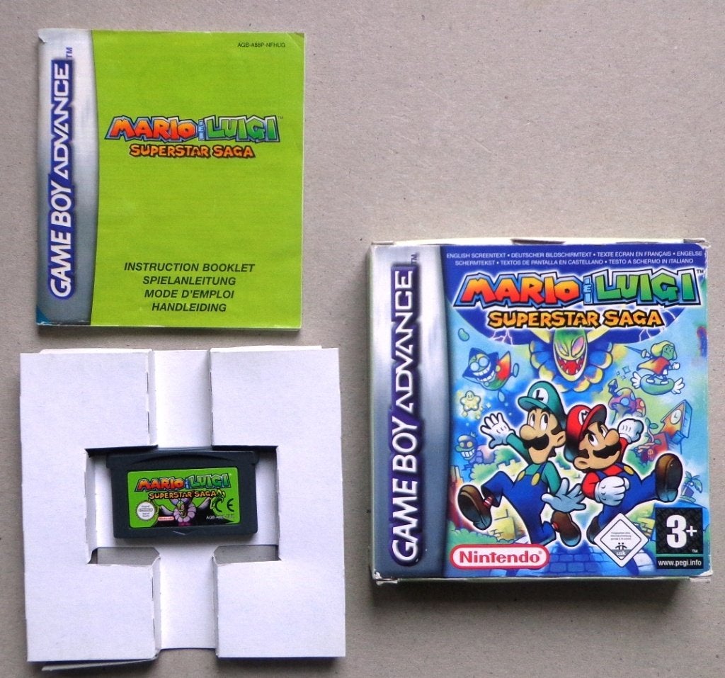 Mario & Luigi Superstar Saga voor Gameboy Advance Compleet, Spelcomputers en Games, Gebruikt, 1 speler, Ophalen of Verzenden, Role Playing Game (Rpg)
