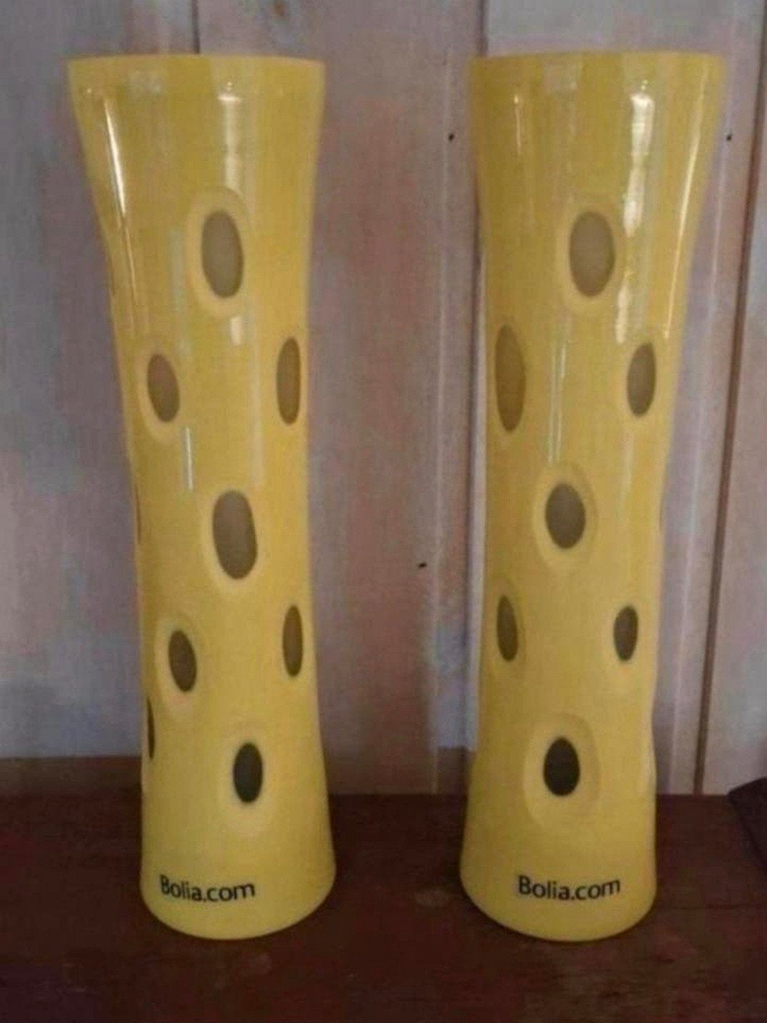 2 gele Bolia/BoConcept vazen. Denemarken., Ophalen of Verzenden