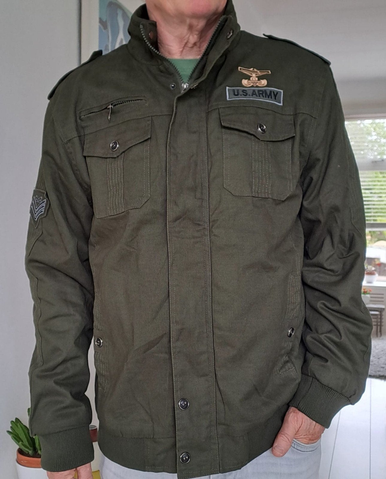 Herenjas casual groen large, Ophalen of Verzenden, Nieuw, Maat 52/54 (L), Groen