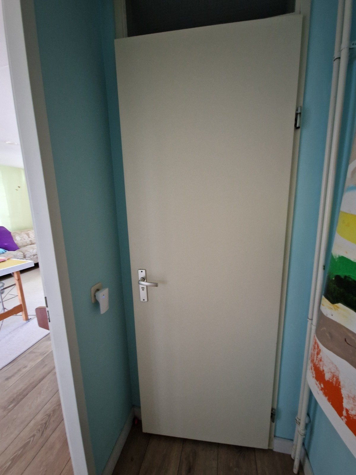 7 nette binnendeuren, grijs-wit, slot, Minder dan 80 cm, Binnendeur, Ophalen of Verzenden, 200 tot 215 cm