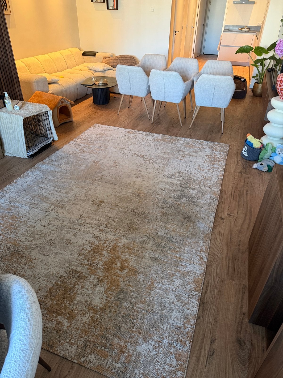Zo goed als nieuw Eurogros Vloerkleed Odessa 200x300 cm, Ophalen, Beige, Zo goed als nieuw, 200 cm of meer