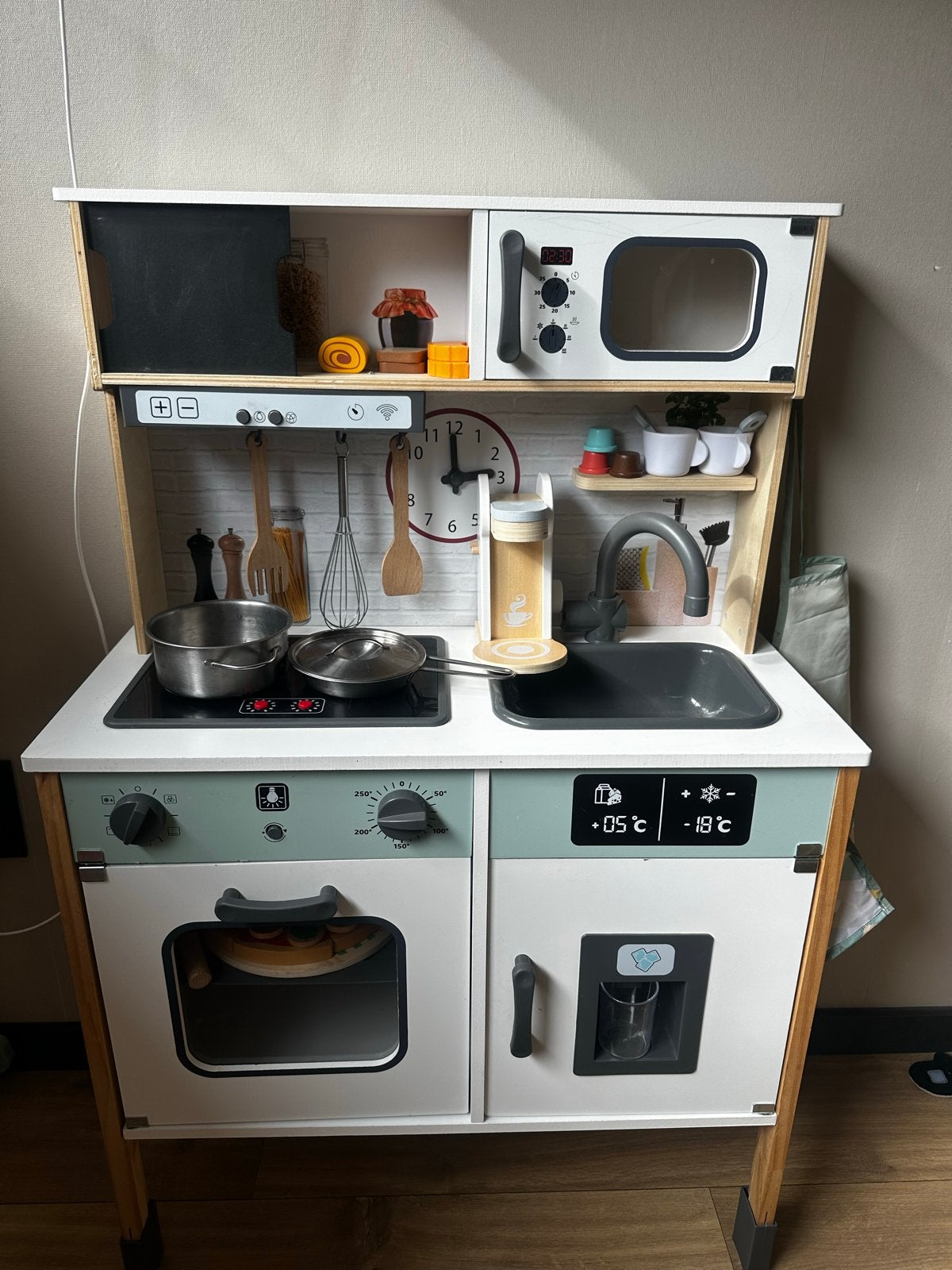 Complete Speelkeuken met accessoires en geluid, Ophalen, Gebruikt, Hout, Speelkeuken