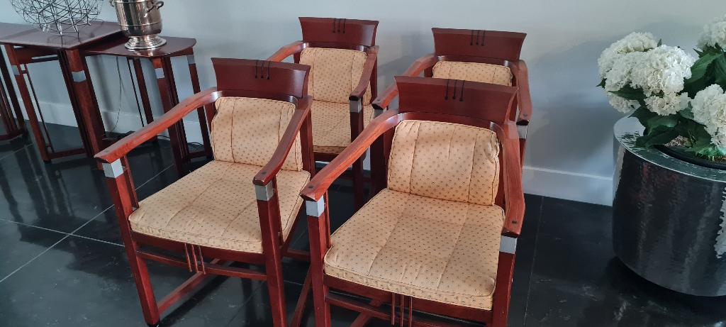 Schuitema Decoforma armstoel Susan 4x (eetkamer) 1200 euro, Ophalen, Gebruikt, Bruin, Vier