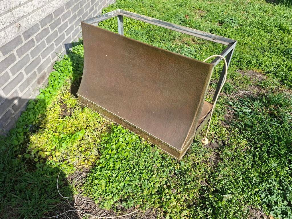 Koperen afzuigkap handgeslagen 50 jaar oud koper, Ophalen, 200 tot 400 m³ per uur, Wandschouwkap