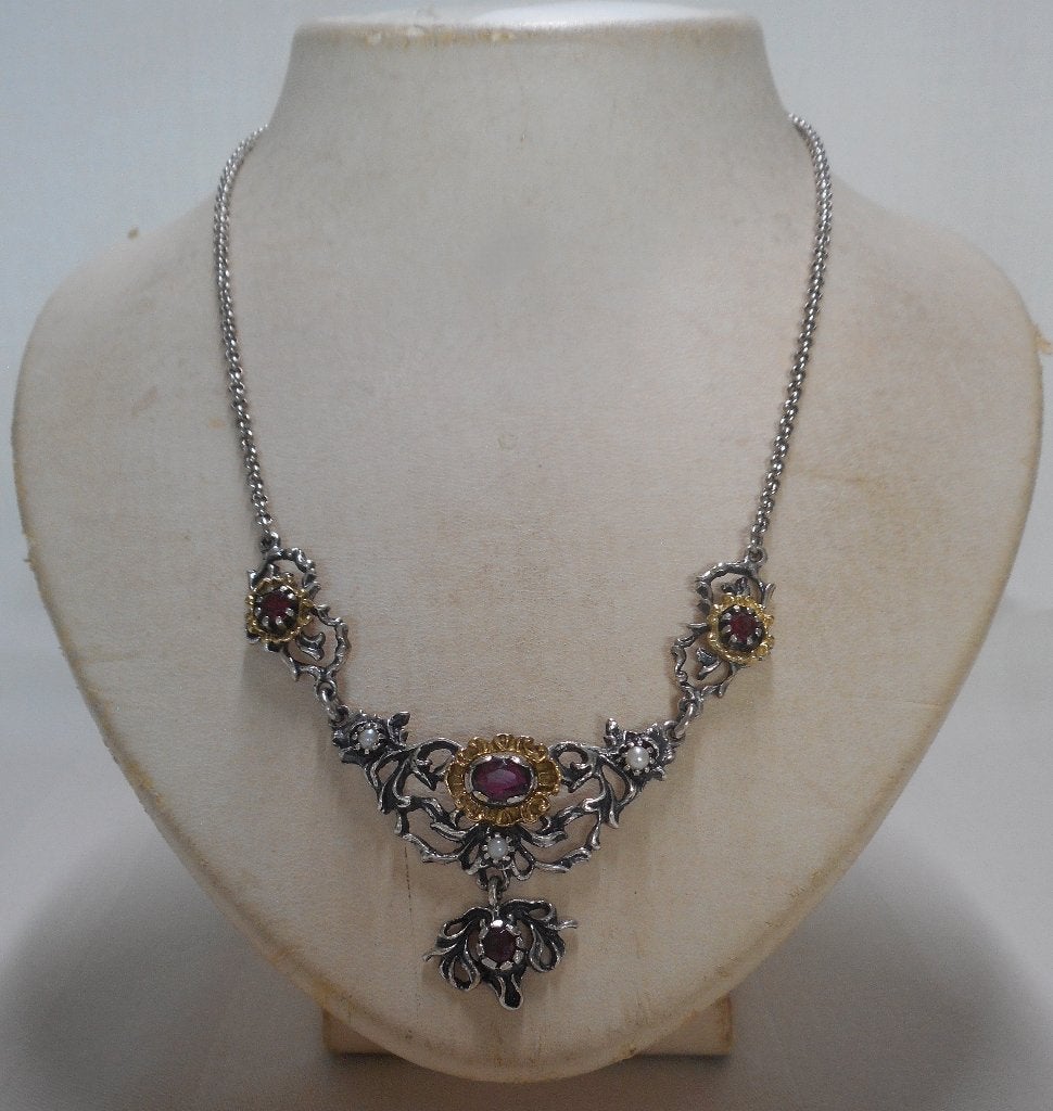 Prachtig zilveren bicolor collier nr.1491