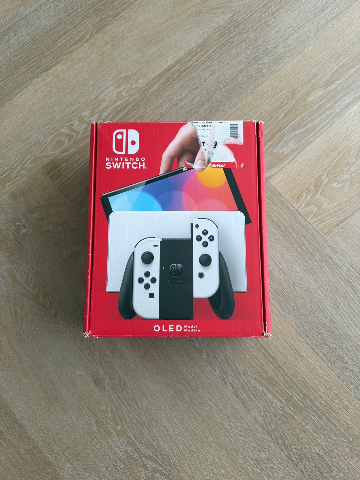 Nintendo switch oled wit met doos, Ophalen, Zo goed als nieuw, Met 2 controllers, Switch OLED