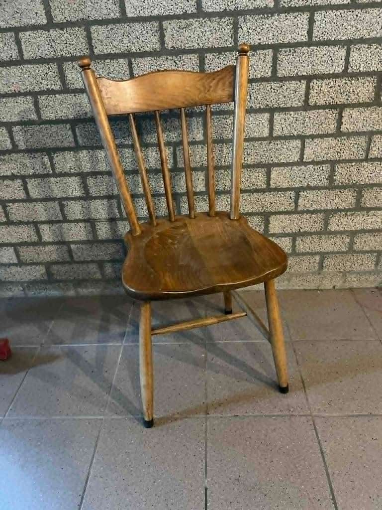 Eethoekstoelen massief eiken., Ophalen, Gebruikt, Bruin, Hout