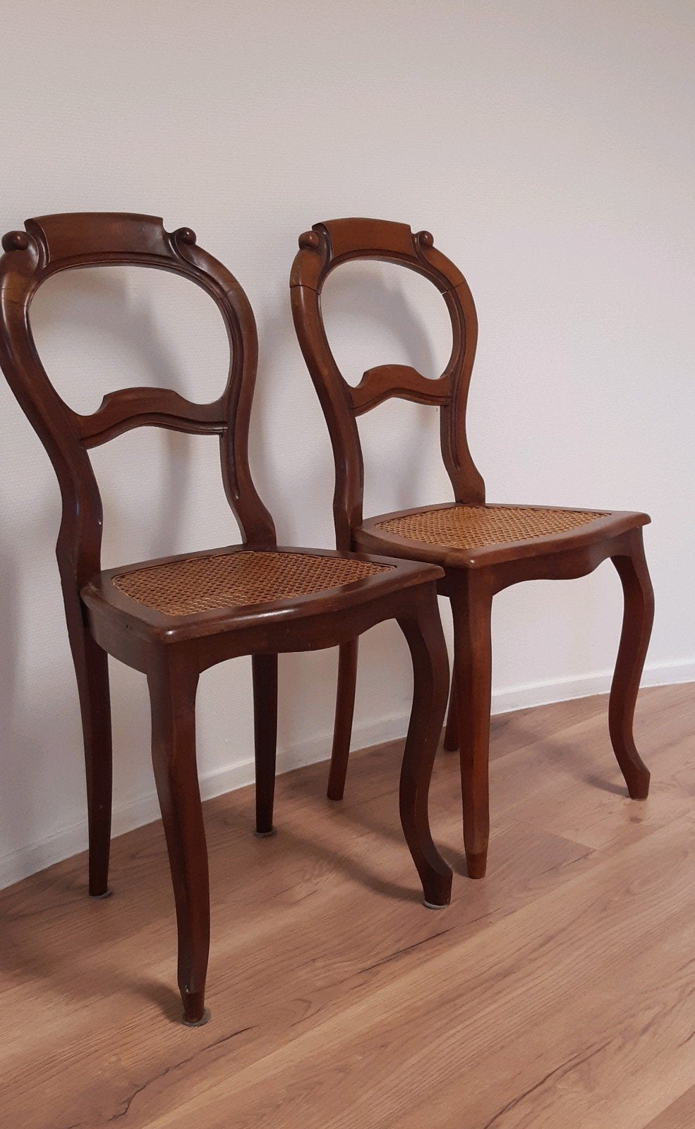 2 Antieke Mahonie Houten Biedermeier Stoelen., Antiek en Kunst, Ophalen