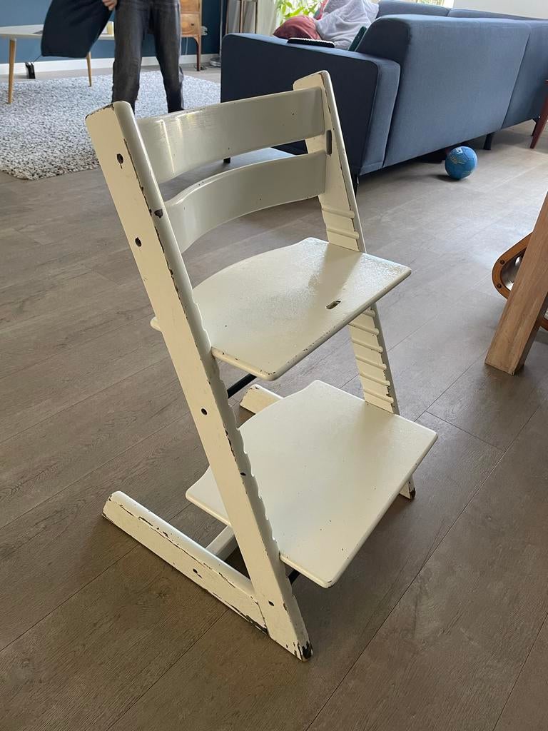 Tripp Trapp stoel wit, Ophalen, Gebruikt, Meegroeistoel, Aanschuifbaar