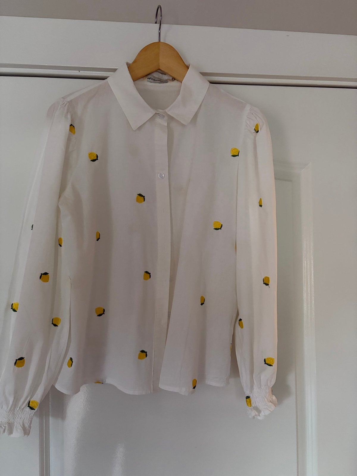 Azzurro blouse met citroenen, 100% katoen, Ophalen of Verzenden, Zo goed als nieuw, Maat 38/40 (M), Wit