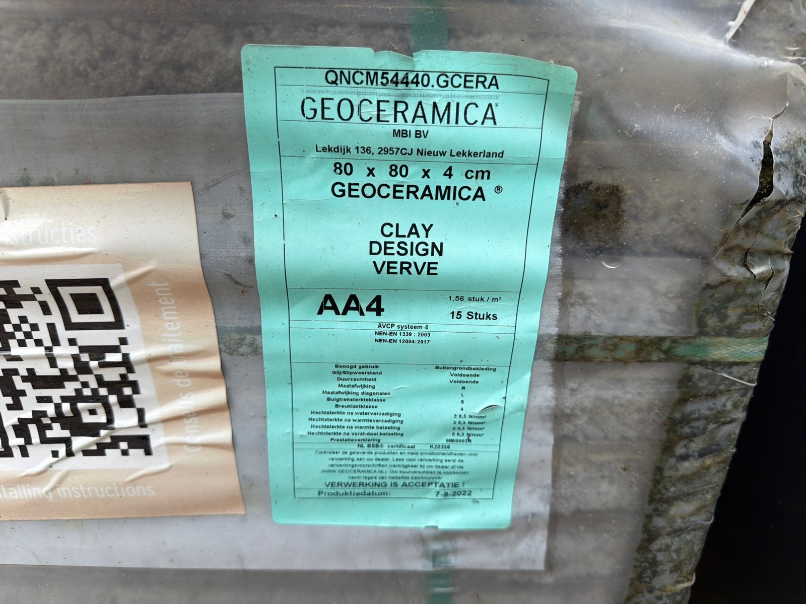 Geoceramica Clay Design Verve terrastegels 80x80x4cm, Ophalen, Gebruikt, Keramiek, 10 m² of meer