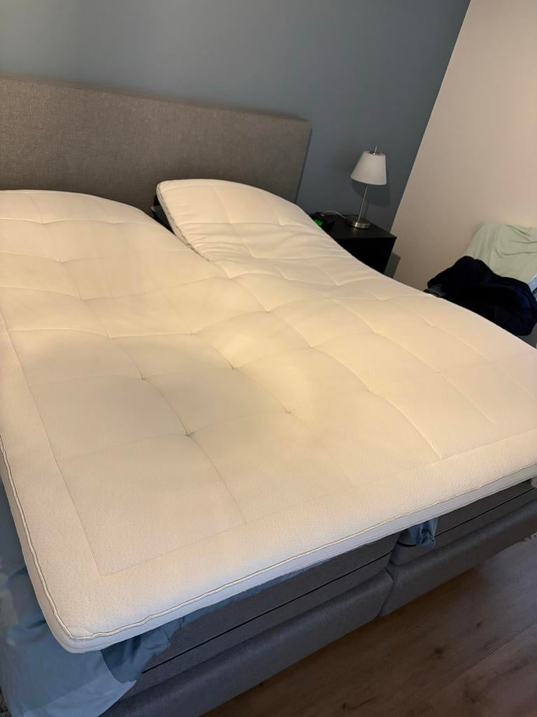 Latex Topper met split 180x200x7 cm, Ophalen, Gebruikt, Wit, Tweepersoons