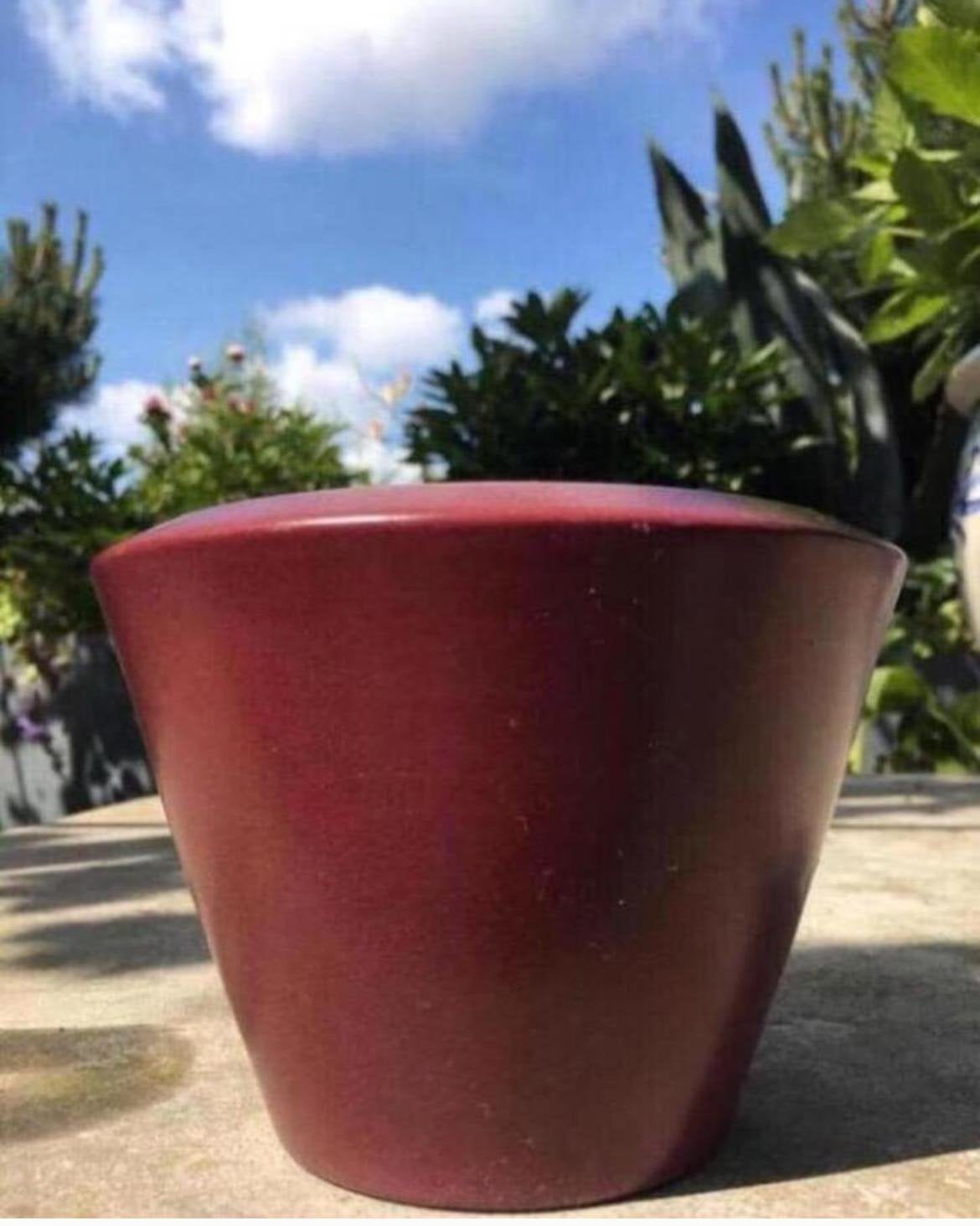 Vintage jaren’50 bloempotten uniek roze terracotta div., Ophalen, Rond, Binnen, Zo goed als nieuw