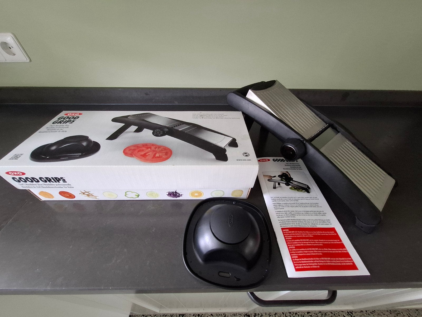 OXO Good Grips Mandoline Snijder - Chef's Mandoline Slicer, Kunststof, Ophalen of Verzenden, Zo goed als nieuw, Zwart