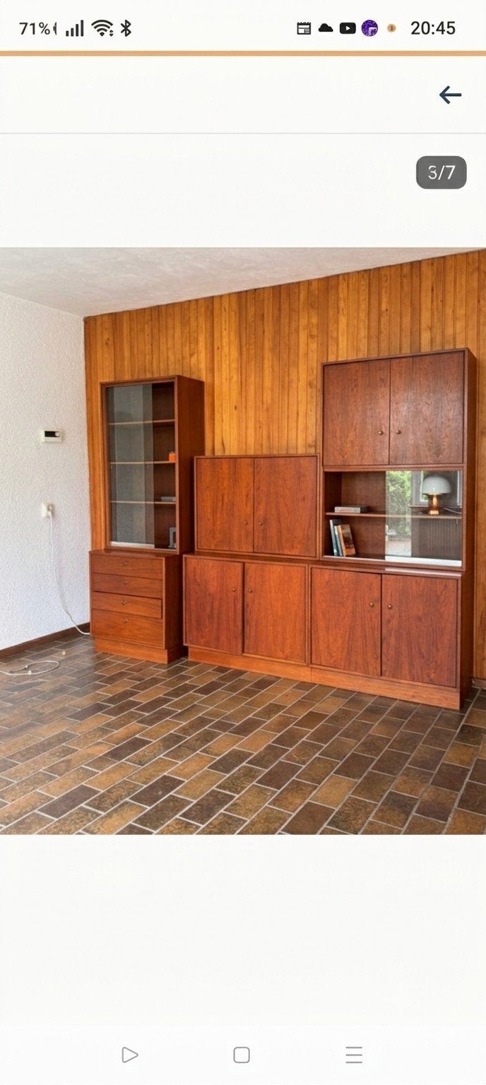 Vintage Kempkes Formule 309 wandmeubel – 6-delig teak/walnoo, Ophalen