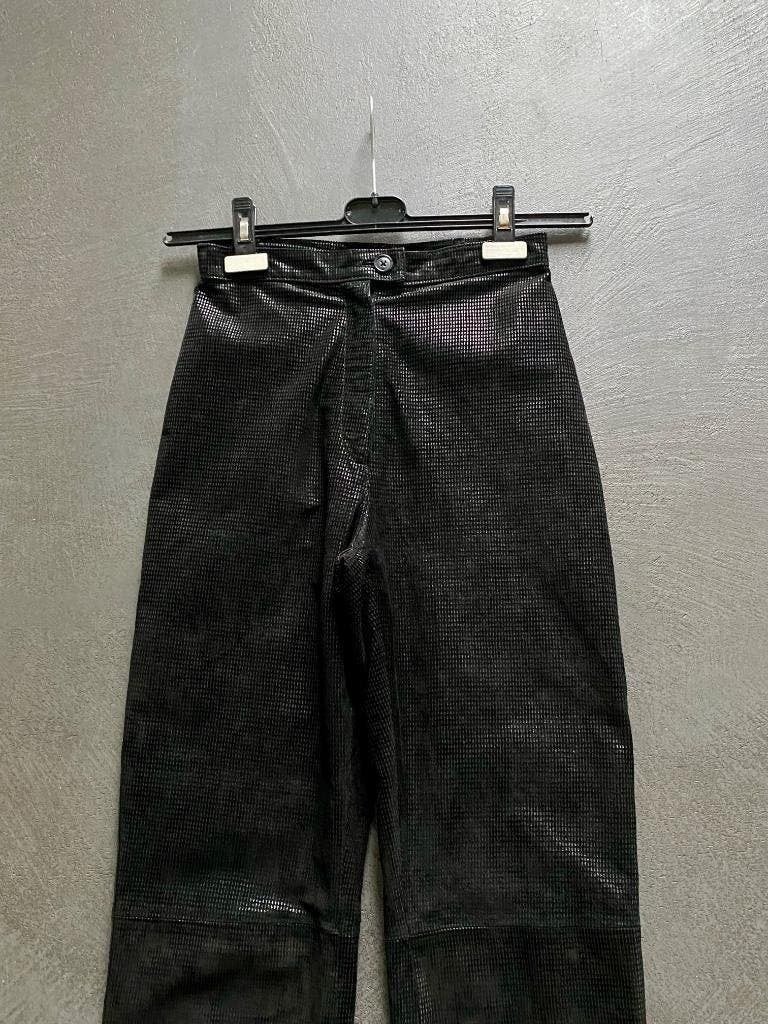 J506 Echt leren broek maat 36=S leer zwart/zilver leder, Zwart, Confashion, Ophalen of Verzenden, Zo goed als nieuw