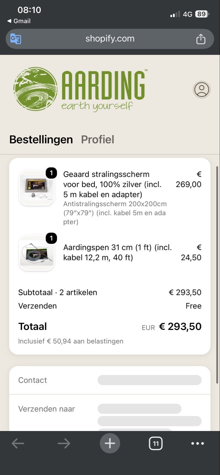 Geaard stralingsscherm voor bed, 100% zilver, Ophalen of Verzenden, Zo goed als nieuw