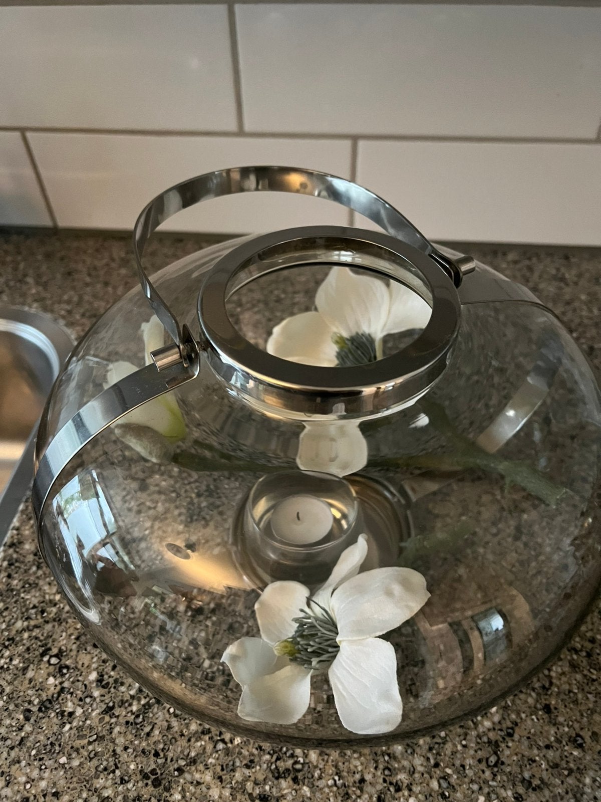 Theelichthouder., Glas, Ophalen, Zo goed als nieuw