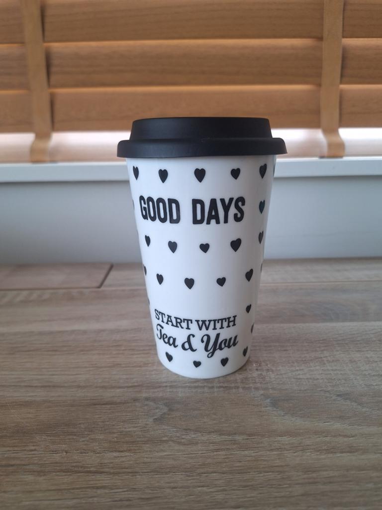 Coffee to go beker 'good days start with tea & you', Ophalen of Verzenden, Gebruikt